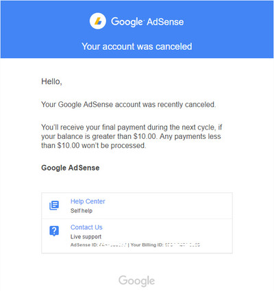 Удаление аккаунтов неактивных пользователей в Google Adsense.